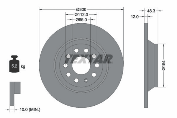 2X Bremsscheibe Hinterachse FüR Audi Ford Seat Skoda Vw Cupra A3 Sportback-image