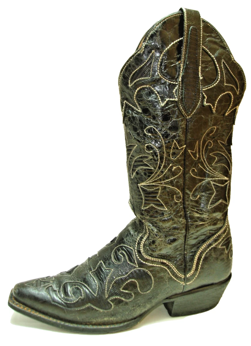 J. B. Dillon Women’s Western Cowboy Black GOAT Leather Boots Size 5.5 B JBW2307 Black Leather Upper J.B. Dillon Boots for Women for sale | eBay main image 3