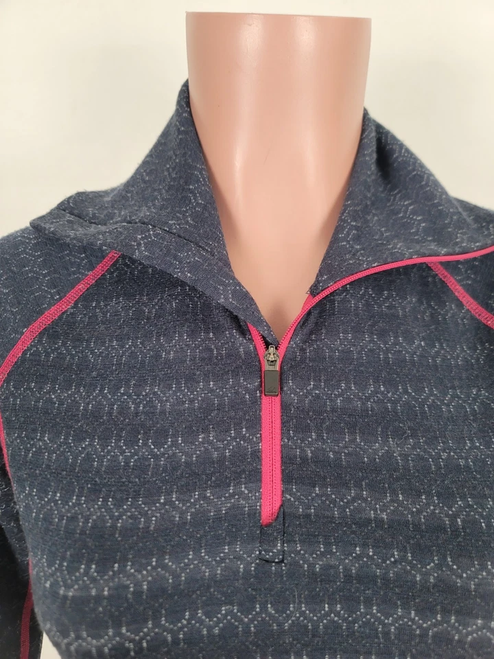 Ulvang длинным рукавом шерсти мериноса 1/4 молнии термо основание слой рубашка Топ 50fifty маленький - Изображение 2 из 4