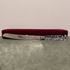 Crystal And Stainless Wedding Cake Knife 14in With Crystal Handle.