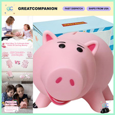 Cute Pink Pig Money Bank - Unbreakable Plastic Coin Bank for Kids' Gifts