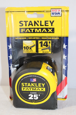 #ad Stanley FATMAX 25ft Tape Measure 33 725 10X Blade Life 14ft Reach USA Made $17.99