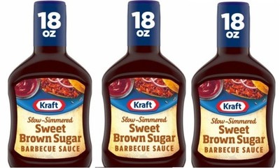 Sweet Brown Sugar Slow Barbecue Sauce (3 bottles, 18oz each bottle)