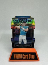 2021 Panini Select #43 Trevor Lawrence Green and Yellow Prizm Die Cut