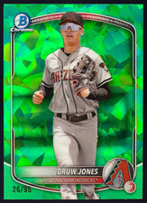 2025 Bowman Sapphire Chrome Prospects Druw Jones #BCP-138 (RC) Green /99 DBacks