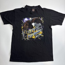 Vintage Harley Davidson Bald Eagle Lightning Graphic T-Shirt Mens Large 90s 1998