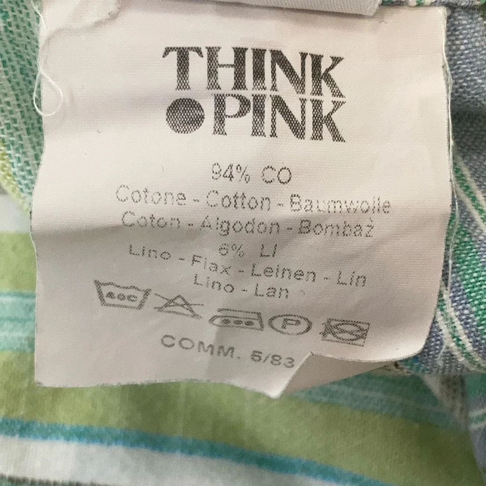 Think Pink, Hose, Größe: 44, Grün/Mehrfarbig, Baumwolle/Leinen, Streifen #0GH - Bild 4 von 4