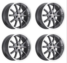 Set 4 18 Vision 143 Torque Gunmetal Machined Lip 18x8.5 Wheels 5x115 10mm Rims