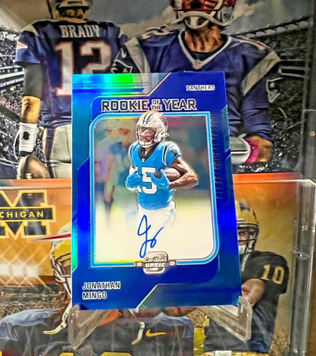 2023 Panini Contenders Rookie Of The Year Auto Jonathan Mingo Optic Blue /75