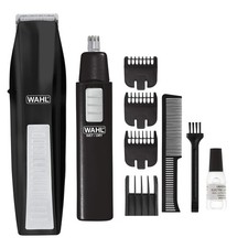 Wahl Cordless Beard Trimmer w/Ear/Nose/Brow 11 Piece Set, Black