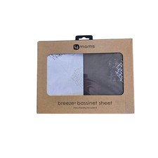 NEW 4 Moms Breeze Bassinet Cotton Sheet White and Gray