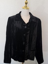 Coldwater Creek Velvet Black Jacket Size M Petite Romantic Holiday Luxury