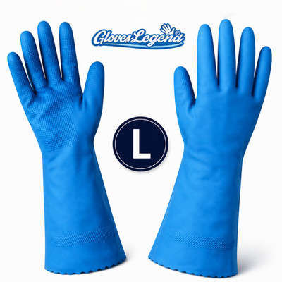 Blue Nitrile Cleaning Dishwashing Household  Kitchen Gloves Food Safe Latex Free