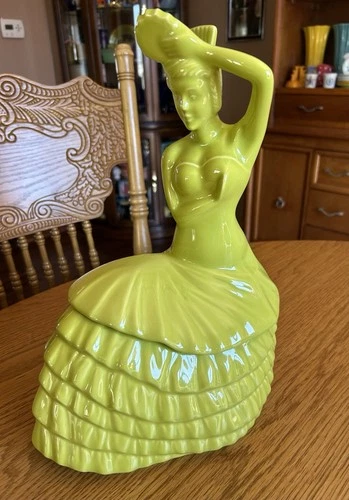 Fiesta Dancing Lady Cookie Jar Lemongrass NWT