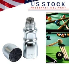 1 Pack 3-In-1 Billiard Pool Cue Tip Shaper, Pool Cue Tip Stick Repair Tool Kit