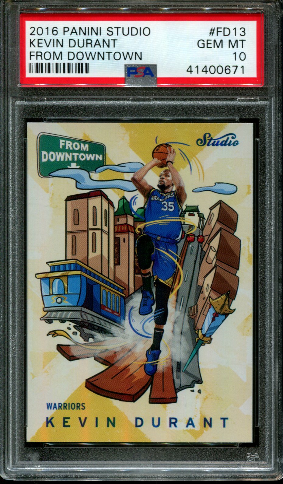 Image 1 - 2016 PANINI STUDIO FROM DOWNTOWN #FD13 KEVIN DURANT PSA 10 A3035262-671