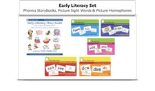 Early Literacy Bundle - Phonics Storybooks, Sight Words  Homophones Flashcards