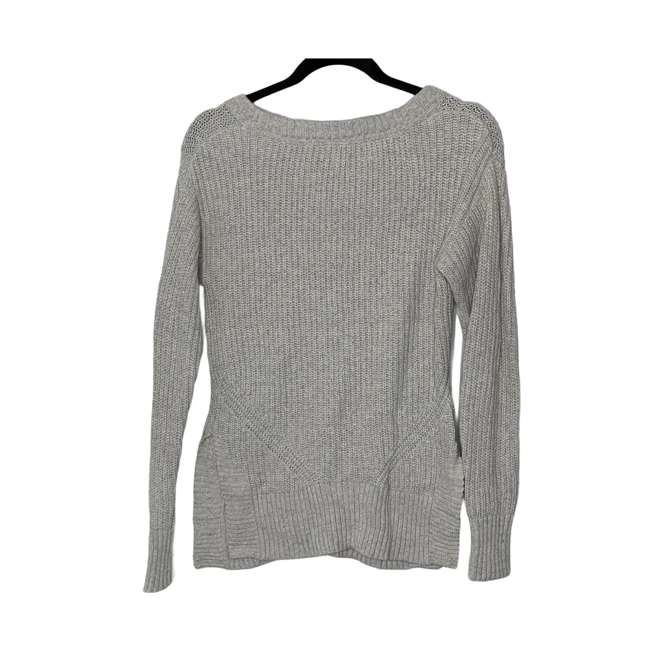 Suéter Toms para mujer gris medio cuello redondo dobladillo dividido mezcla de lana* Foto 3 de 4