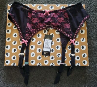 BNWT New W/tags Dita Von Teese Frivolteese Suspender Black & Pink Garter Belt 14
