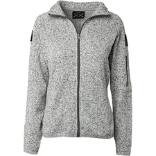 Grunt Style Women's Full Zip Sweater Jacket - Heather Gray