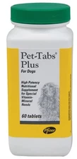Pet Tabs Plus for Dogs 60 Chewable tablets Vitamin Mineral Supplement 