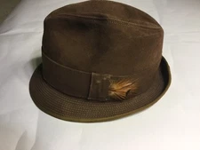 Cool Marathon J.C. PENNEY's MENS SUEDE HAT SIZE 7 1/8 Brown vintage