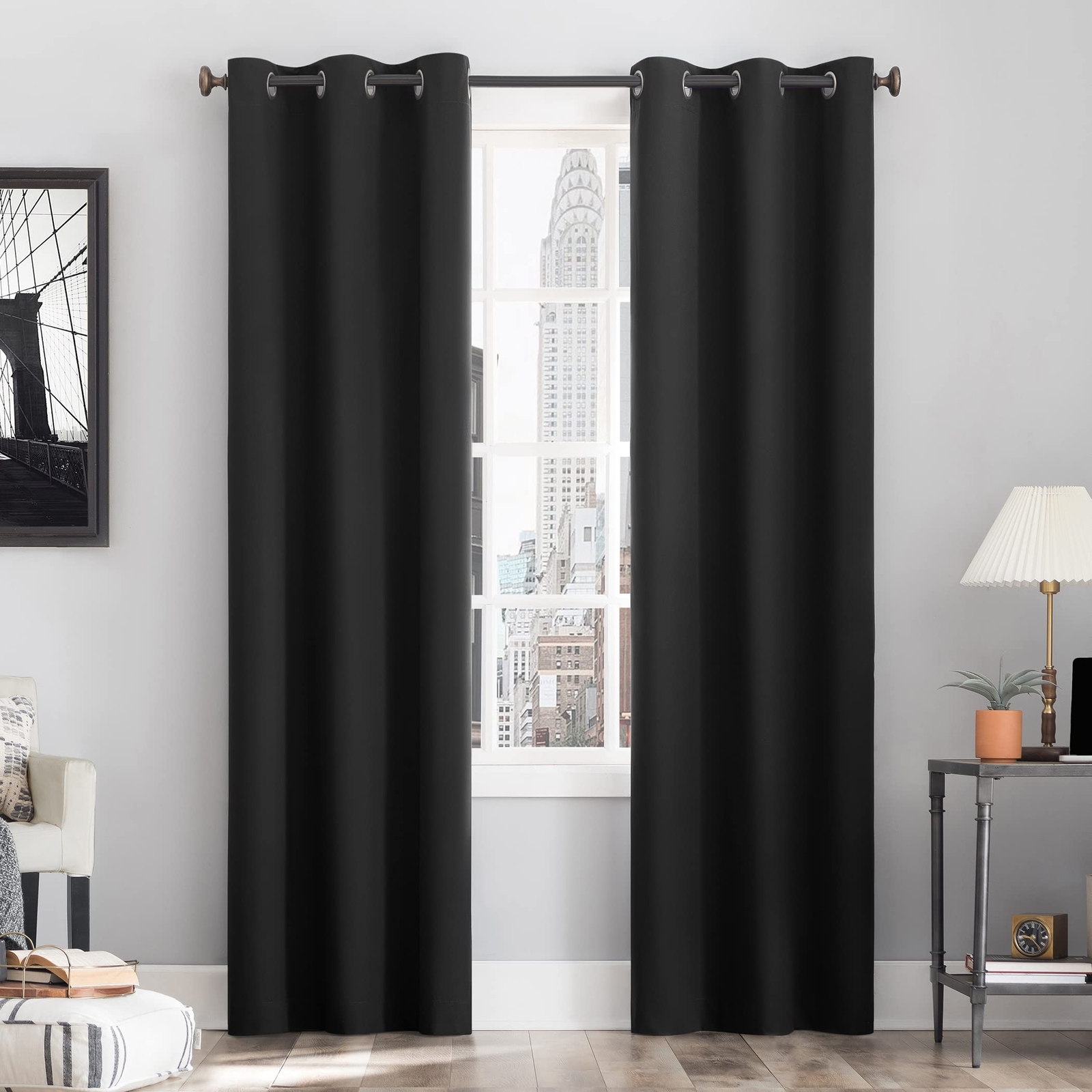 Sun Zero Cyrus Thermal 100% Blackout Grommet Curtain Single Panel