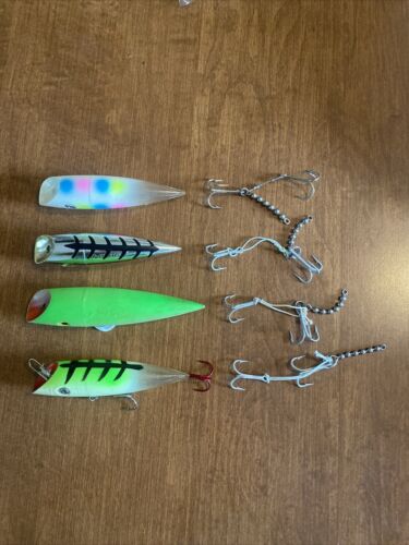 (4) Vintage Jensen J-plug Trolling Lure With Hook Harness