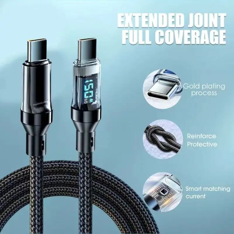 120w Super Fast USB Type-C Charging Braid Phone Charger Lead with ...