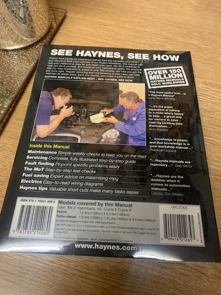 Seat Leon MK2 Cupra Haynes Workshop Repair Manual NEW Still In Wrapper - Image 2 of 3