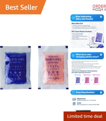 Silica Gel Packets 10g 50 Pack Moisture Absorbing Desiccants for Electronics