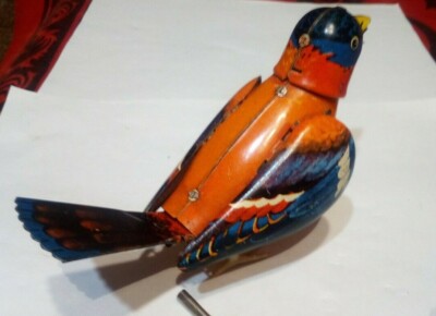 RARE VINTAGE ANCIEN Jouet Oiseau Mecanique A Ventouses Yogy Tbe Annee