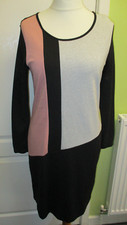 Boysens Black Grey and Pink  Long Sleeve Dress STRETCHY SIZE 16 EUR 42