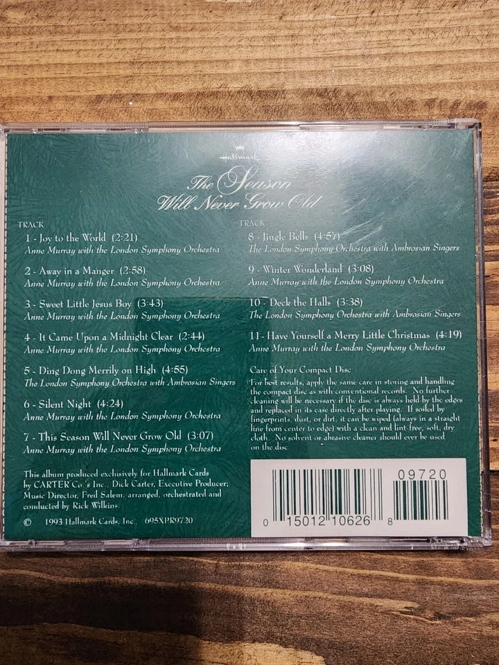 Classic Hallmark Presents "The Season Will Never Grow Old" CD, Anne Murray, 1993 Foto 2 de 4