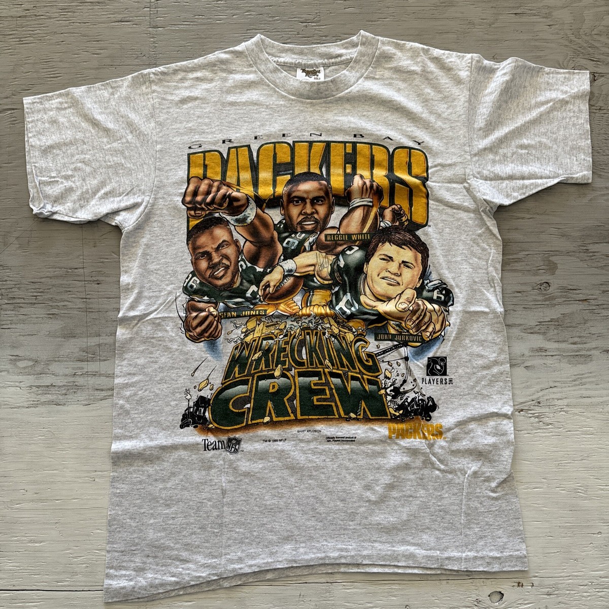 Vintage 1995 NFL Green Bay Packers Caricature Football Shirt SZ