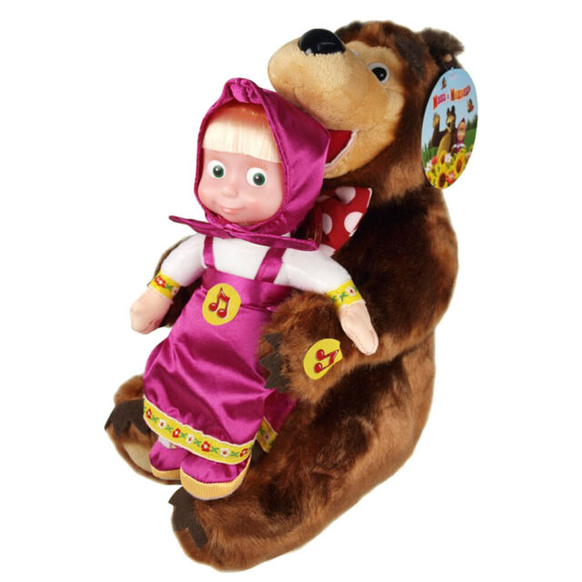 Mascha und der Bär SET 22cm + 28cm Puppe +Bär spricht singt lacht Masha i Medved