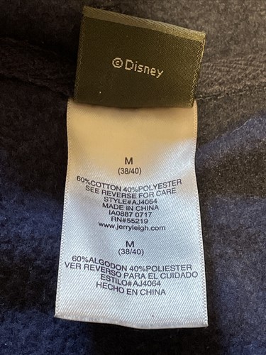 Disney Hoodie Men M 38-40 Mickey Goofy Pluto Donald Full Zip Sweater Navy Fleece - Picture 13 of 14