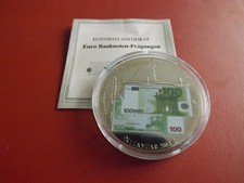 *Banknoty euro tłoczone (100€)* medal PP * ok. 40mm (ciąg82)