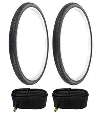 PRO BICYCLE TIRES 26 X 1.75 BLACK G-5017 TWIN MARCH SEMI-SLICK TREAD W/TUBES