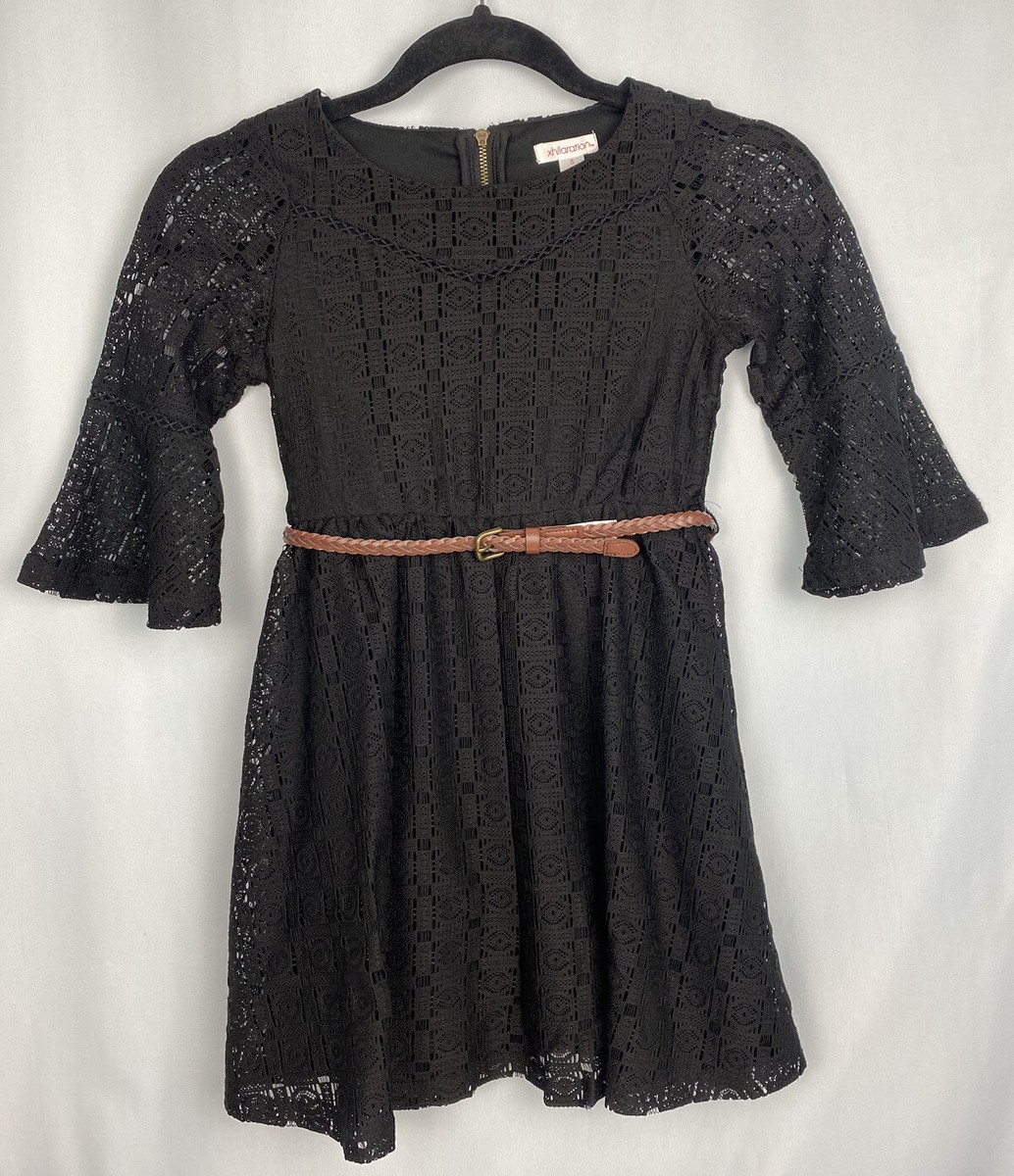 xhilaration black lace dress Xhilaration Womens M Black Lace Faux Wrap Dress Nude Lining Goth Whimsy  Cottage