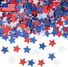 8000Pcs Patriotic Star Confetti Decoration, 4Th of July Blue Red White Paper Sta