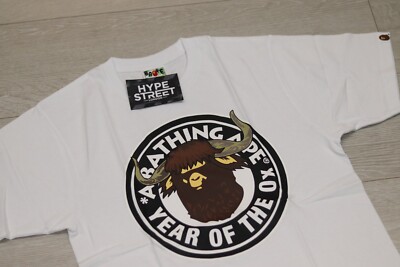 BAPE Year of the Ox T-Shirts | Weiß | Größe 2XL/2XLarge | A Bathing Ape Head YOX