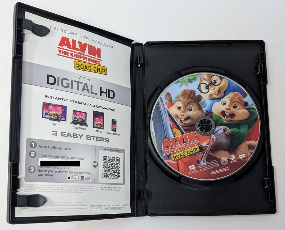 Alvin and the Chipmunks: The Road Chip DVD (2015) - Region 1 - FR/EN/ES- VG+ - Image 4 of 4