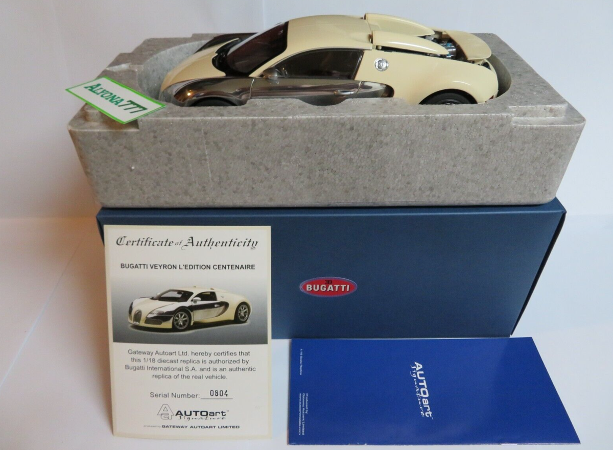 AUTOart 1/18 Bugatti Veyron CENTENAIRE Edition Chrome with Beige