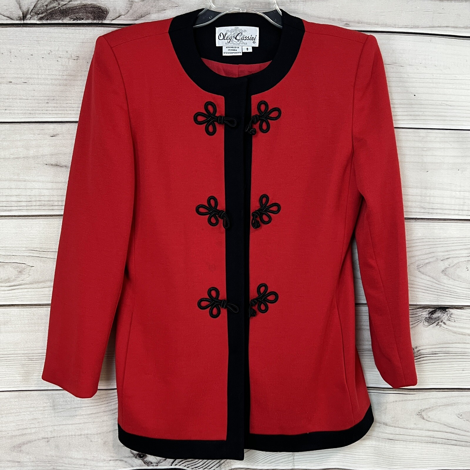 Vintage Oleg Cassini Women’s Wool Red Blazer Jacket Size 8 eBay