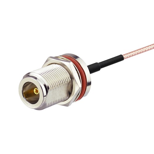 N Enchufe macho a N Jack hembra mamparo junta tórica RF cola de cerdo puente cable RG316 15 cm - Imagen 2 de 3