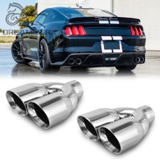 2x 2.5" Inlet 3.5" Outlet 9.5" L Dual Exhaust Tip For Ford Mustang Shelby GT350