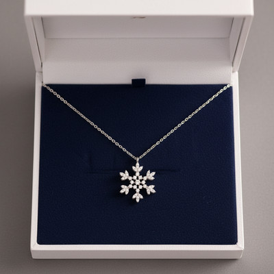 0,70 ct runder im Labor gezüchteter Diamant 14K Gold Schneeflocke Anhänger für Frau 14K Gold