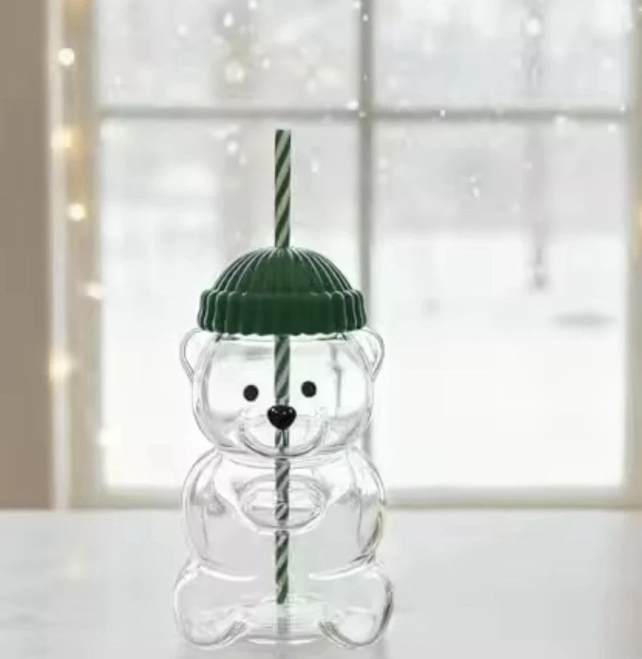 Bearista Bear 2025 tarro de vidrio vaso de taza fría con pajita - nuevo edición limitada Foto 2 de 4