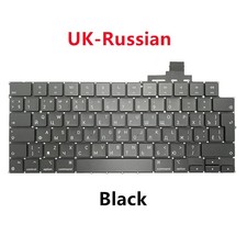 New UK-Russian Keyboard For MacBook Air Retina 13" A3113 M3 2024 Black